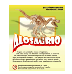 Rompecabezas 3d Maqueta P. Armar Dinosaurio Alosaurio Motricidad - yo si puedo didacticos