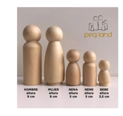 Familia X5 Madera Forma Humana Waldorf Montessori Terapias - tienda online