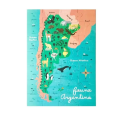 Rompecabezas Mapa De La Fauna Argentina Didáctico