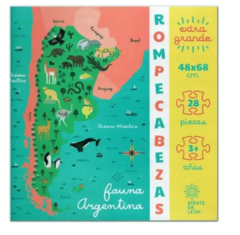 Rompecabezas Mapa De La Fauna Argentina Didáctico - comprar online