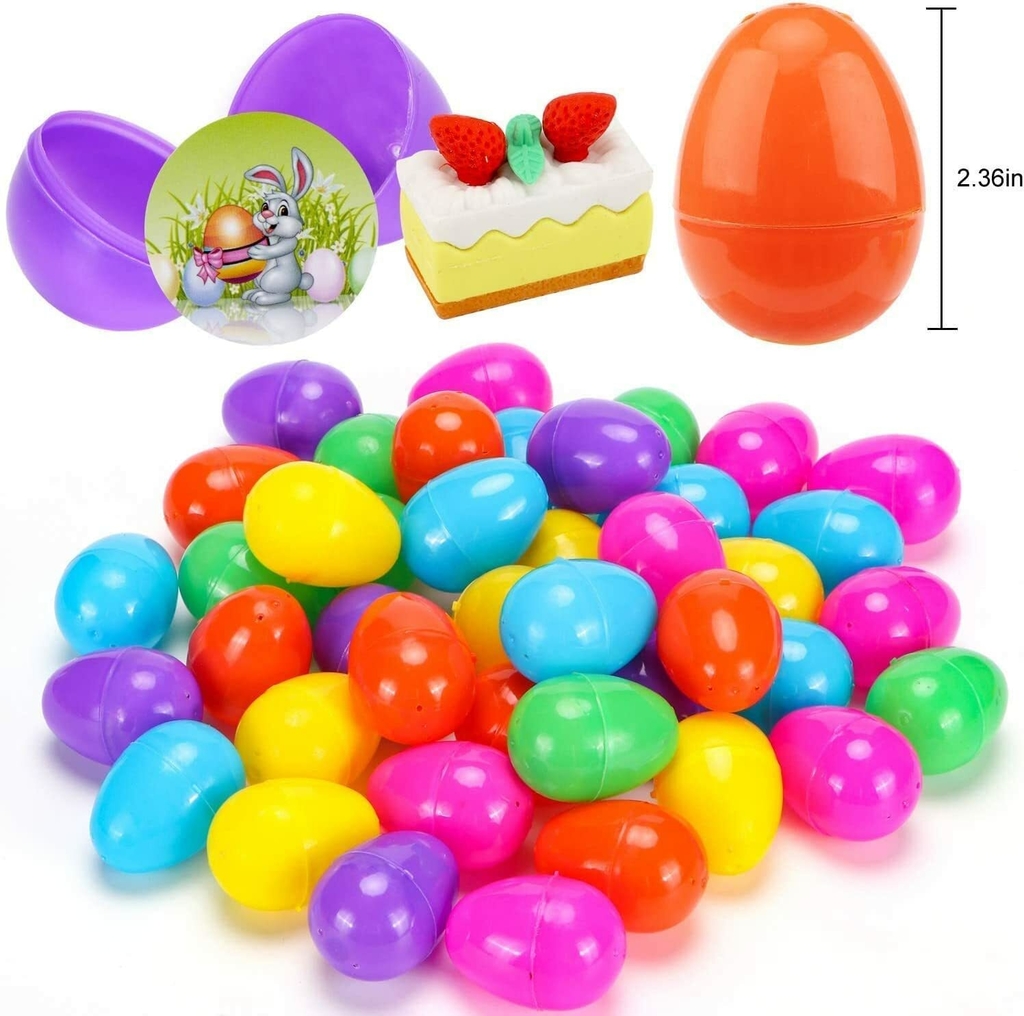 Huevos Grandes De Plástico Rellenables Brillantina 6 pzas