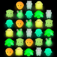 5 Encantadores Mochi Mini Esponjosos Brillan En La Oscuridad