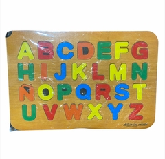 Juego De Encastre Letras Abecedario Madera Didáctico Motrici