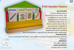 Calendario Perpetuo Anual De Madera Infantil Jardines Didácticos - comprar online