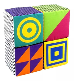 Imagen de Bloques Cubos Didácticos De Tela Bebes Estimulación Visual