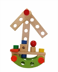 Juego Construcción 6 En 1 P Armar Madera Motricidad Didactico - tienda online