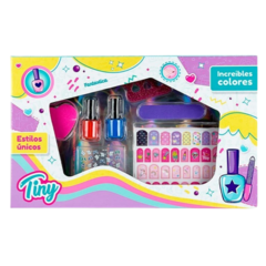 Set De Uñas Postizas Decora Esmaltes Infantil Nena