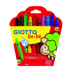 10 Crayones Giotto Bebé Lavable Colores Intensos + Sacapunta - comprar online