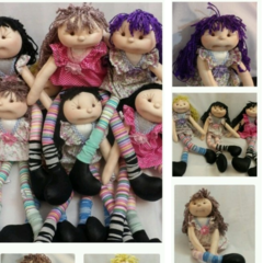 Muñeca De Tela Pata Larga Para Abrazar y Apretar Artesanal - comprar online