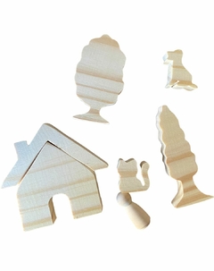 Kit De Madera Pegs Familia Montessori Juego Simbólico - comprar online