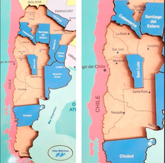 Rompecabezas Madera-mapa Argentina Niños Didáctico Encastre - yo si puedo didacticos