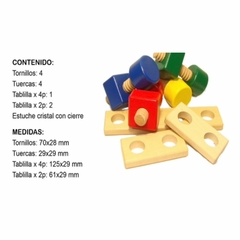 Juego Didáctico Tuercas Madera P/ Enroscar Motricidad - yo si puedo didacticos