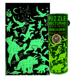 Puzzle 40pz Brilla En La Oscuridad Dinos Brujas Varios Temas