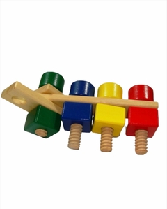 Juego Didáctico Tuercas Madera P/ Enroscar Motricidad - comprar online