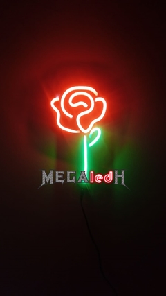 CARTEL DE NEON ROSA ROJA