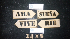 CARTELES CALADOS VIVE RIE AMA SUEÑA - comprar online