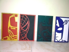 CUADROS SUPER HEROES IRON MAN/HOMBRE ARAÑA/HULK/CAPITAN AMERICA