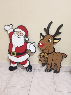 PAPA NOEL /RENO NAVIDAD 60CM PINTADO - comprar online