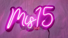 CARTEL DE NEON MIS15 ROSA