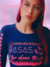 Blusa Feminina Manga Longa PRETO/ROSA Frase "Ser livre não é ter duas asas, é ter duas rodas!" - comprar online