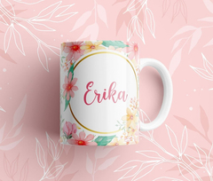 Taza De Nombres Personalizadas Con Flores - Tan Plopa