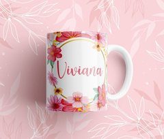 Taza De Nombres Personalizadas Con Flores