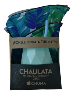 Combo Navidad: Yerbera Y Azucarera Chaulata, Mate Y Bombilla - Tan Plopa