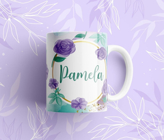 Taza De Nombres Personalizadas Con Flores - comprar online