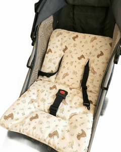 Colchoncito universal reversible para cochecito y huevito Estrella avellana beige - comprar online