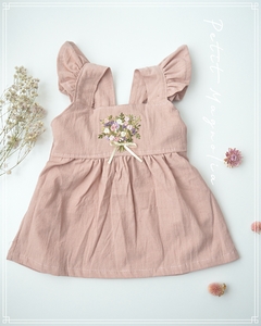 Vestido de tusor bordado Bouquet floral - comprar online