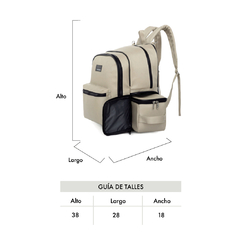 Mochila maternal con lunchera termica Alfonso beige - tienda online