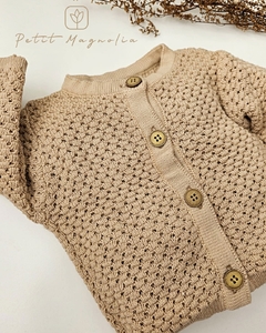 Cardigan tejido hilo de algodón Ona - Petit Magnolia bebés