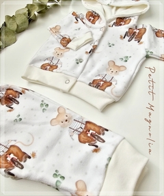 Conjunto micropolar soft camperita y pantalon ultra suave Ratoncitos - Petit Magnolia bebés