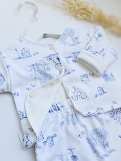 Conjunto algodón estampado Bici azul - Petit Magnolia bebés