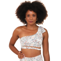 Top laço eco (Floral branco)