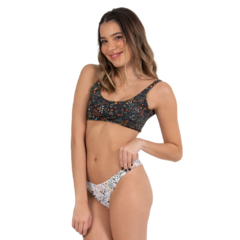 Top canoa eco (Floral preto)