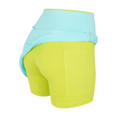 Shorts-saia eco (Baby Blue & Limão) - loja online