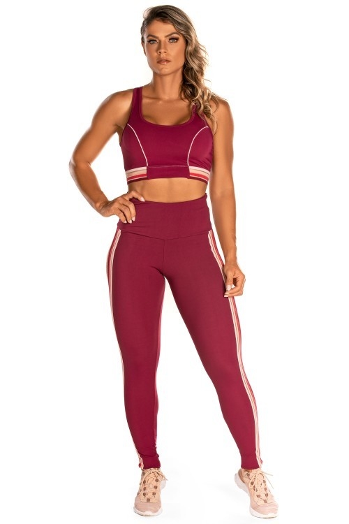 legging ombre cassis em suplex poliamida - Fitneza