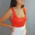 Cropped laranja estiloso