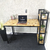 Mesa escrivaninha home office estilo industrial com estante fixa