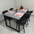 Mesa de jantar estilo industrial laca 120x90x78cm + 4 Cadeiras