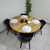 Mesa de jantar redonda estilo industrial + 4 cadeiras Mena - loja online