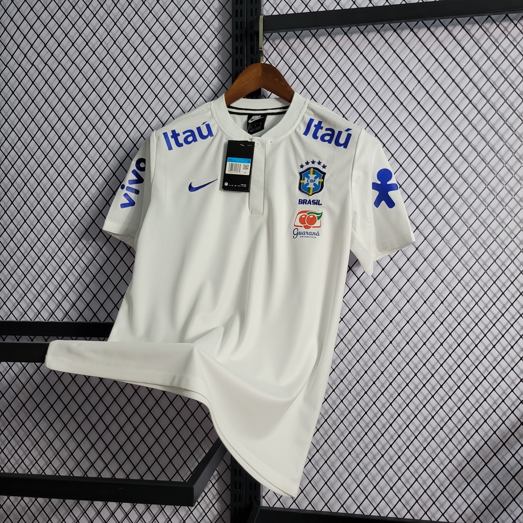 Camisa Brasil Polo Preta 2021/2022 - Masculina Torcedor - Fut Camisas Sports