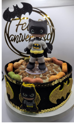 Kit Bolo de Aniversário Pet | Batman|3 itens + 2 brindes (Nr. 50)