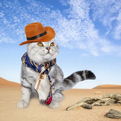 Novo Chapéu Cowboy para Pet com Fita preta (Gatos ou Cachorros) - comprar online