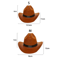 Novo Chapéu Cowboy para Pet com Fita preta (Gatos ou Cachorros) - comprar online