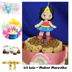 Kit Bolo de Aniversário Pet | Mulher Maravilha|3 itens + 2 brindes (Nr. 22) - comprar online