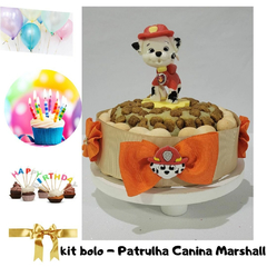 **Kit Bolo de Aniversário Pet | Patrulha Canina Marshall | 3 itens e 2 brindes (Nr 11) na internet