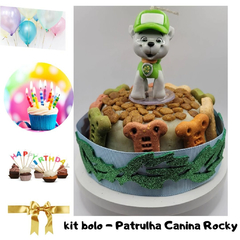 Kit Bolo de Aniversário Pet | Patrulha Canina Rocky| 3 itens + 2 brindes (Nr 10) - comprar online