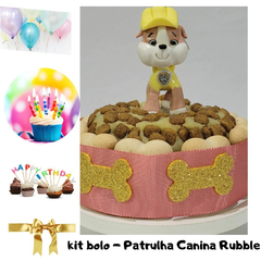 **Kit Bolo de Aniversário Pet | Patrulha Canina Rubble | 3 itens + 2 brindes (Nr 13) - loja online